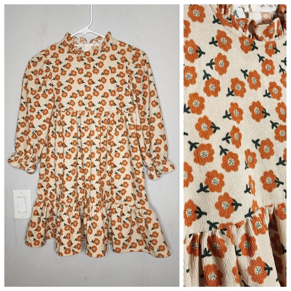 Bonjour Ange corduroy floral dress